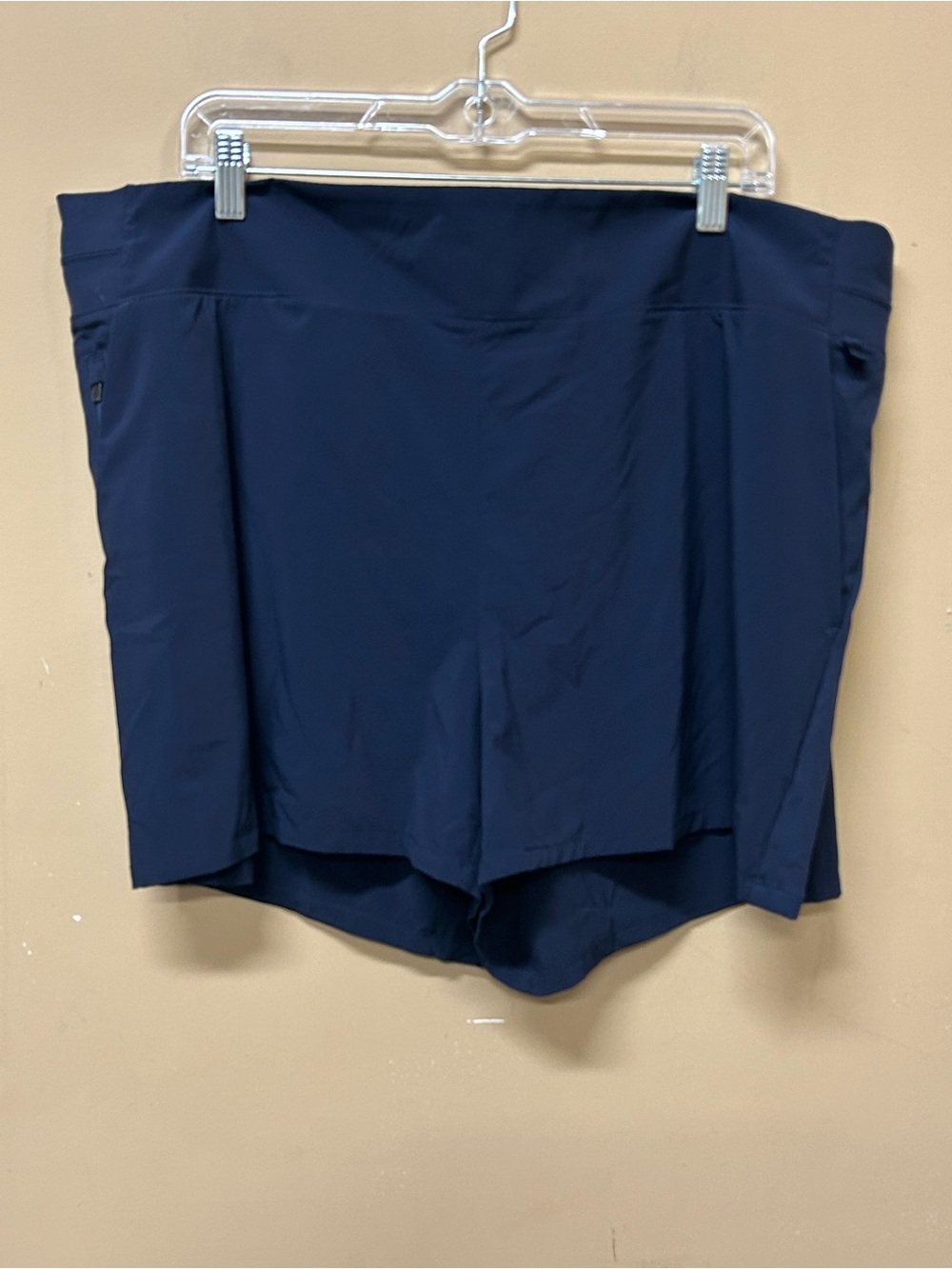 Athleta Brooklyn Shorts Size 20 Stretch Ribbed Waist Pockets Blue